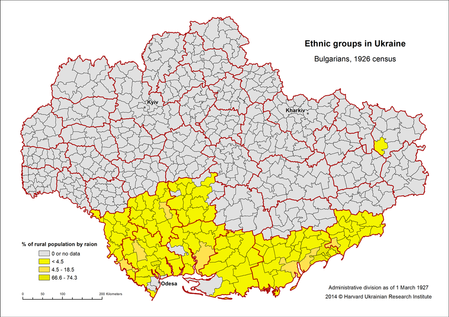 Ethnic Groups in Ukraine, Bulgarians, 1926 census
