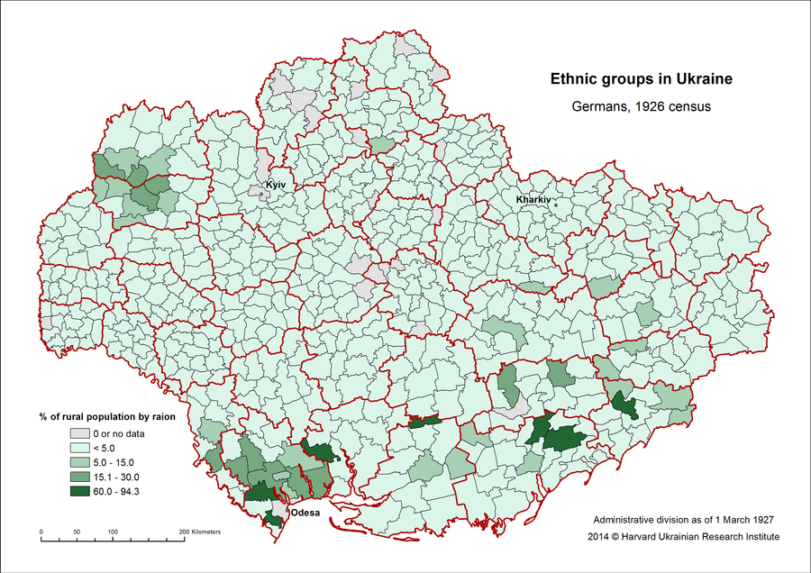 Ethnic Groups in Ukraine, Germans, 1926 census