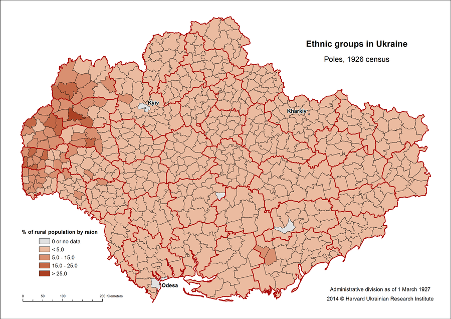 Ethnic Groups in Ukraine, Poles, 1926 census