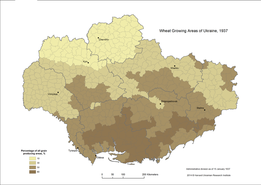 Wheat Growing Areas of Ukraine, 1937