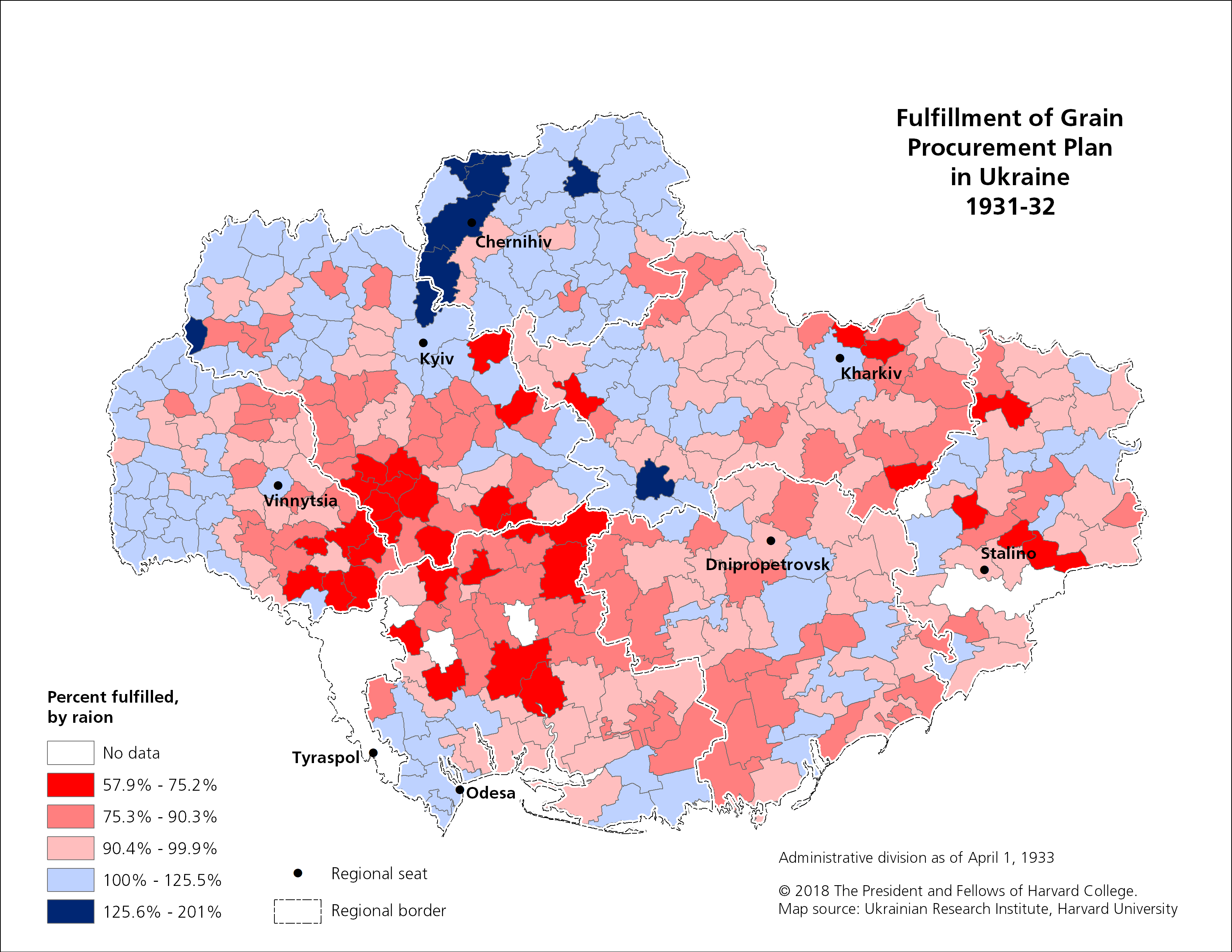 12. Fulfillment of Grain Procurement in Ukraine, 1931-32