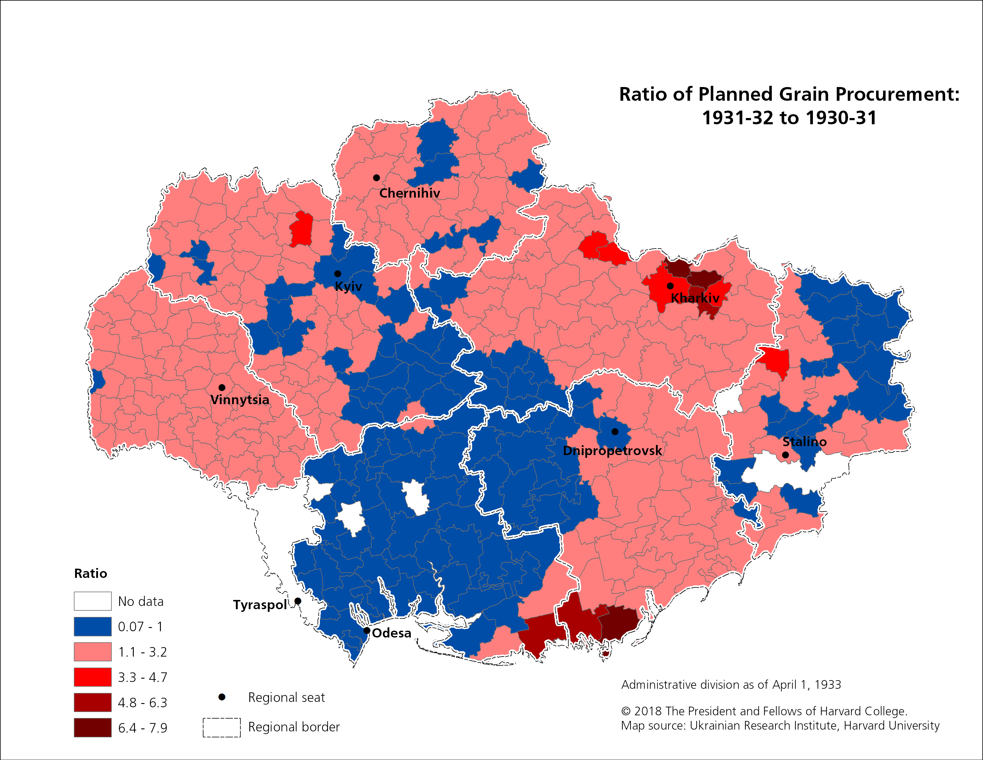 14. Ratio of Planned Grain Procurement: 1931-32 to 1930-31