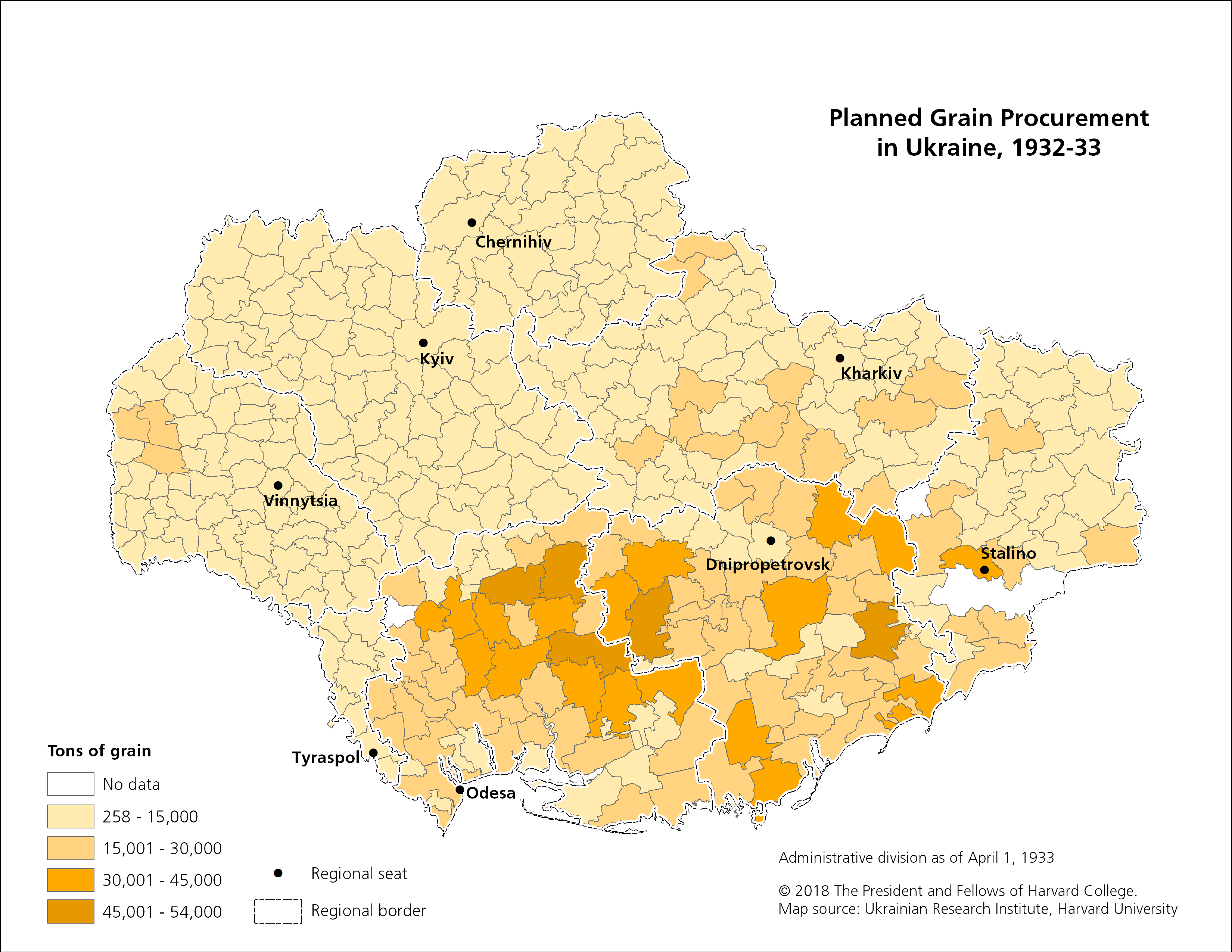 7. Planned Grain Procurement in Ukraine, 1932-33