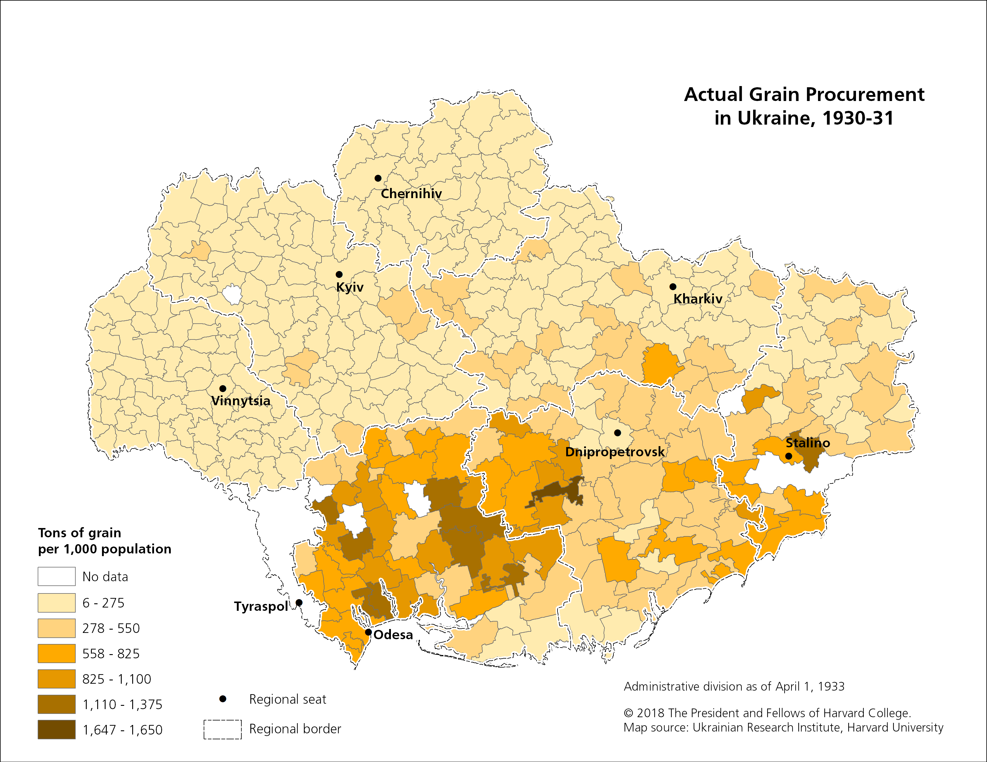 8. Actual Grain Procurement in Ukraine, 1930-31