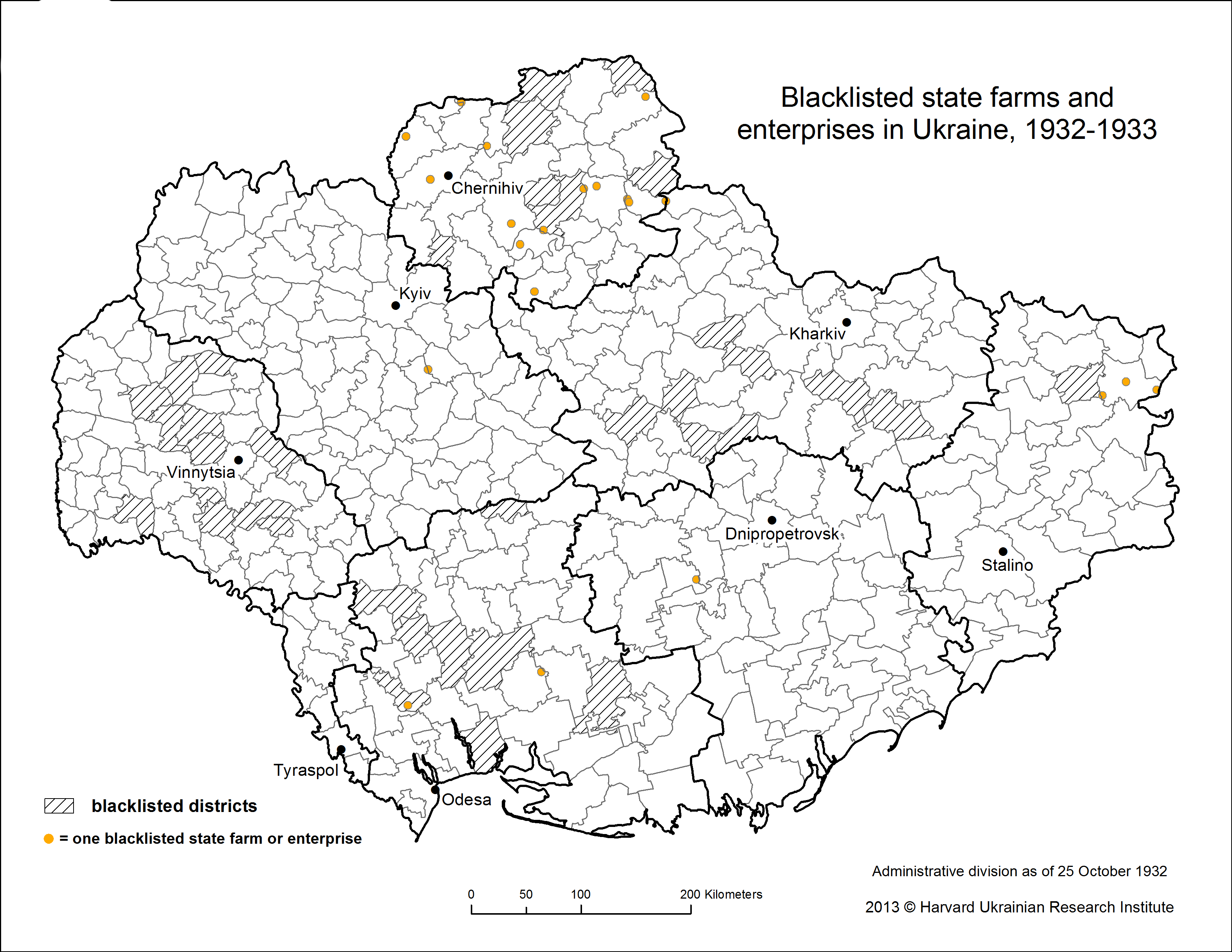 Blacklisted State Farms and Enterprises in Ukraine, 1932-1933