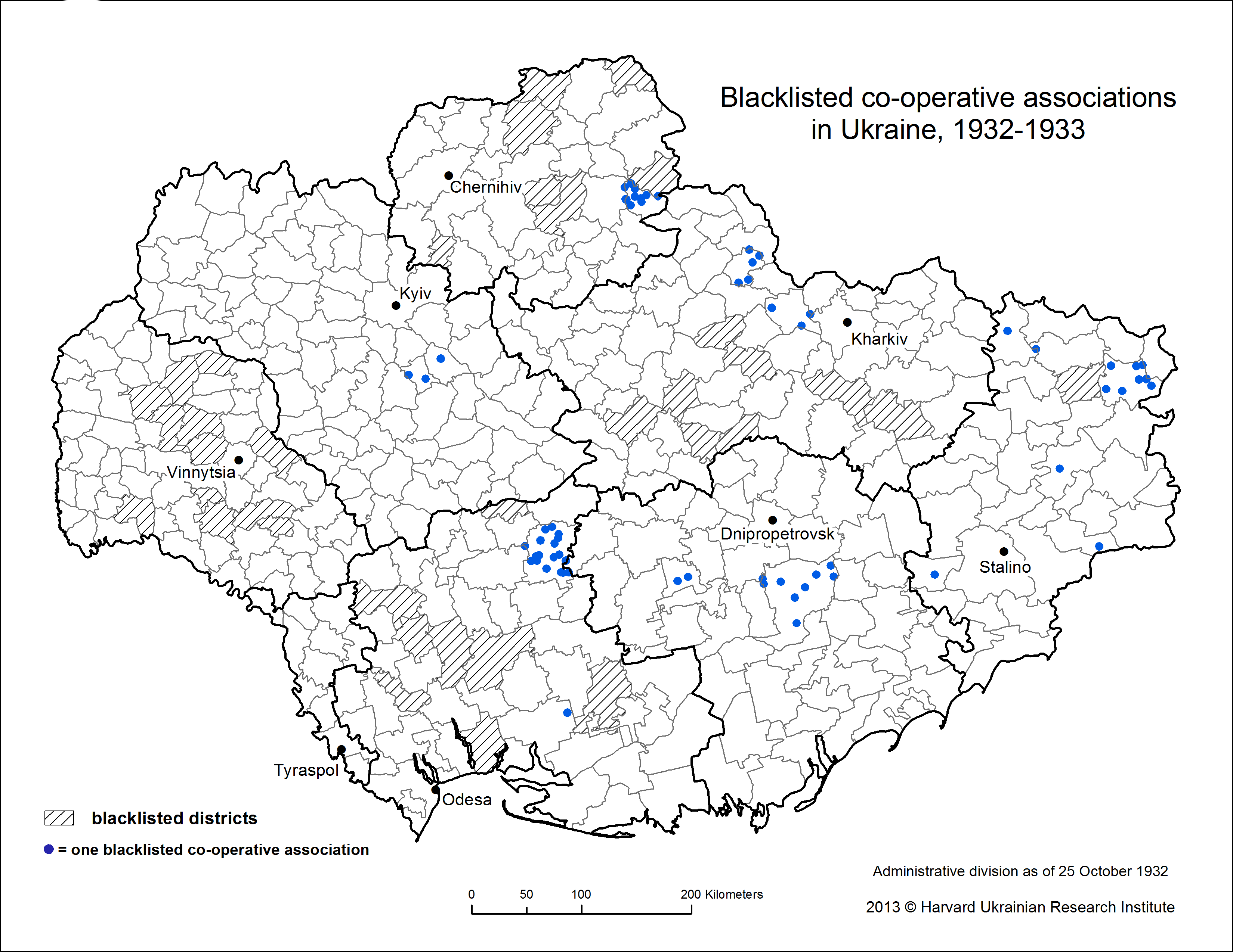 Blacklisted Co-operative Associations in Ukraine, 1932-1933