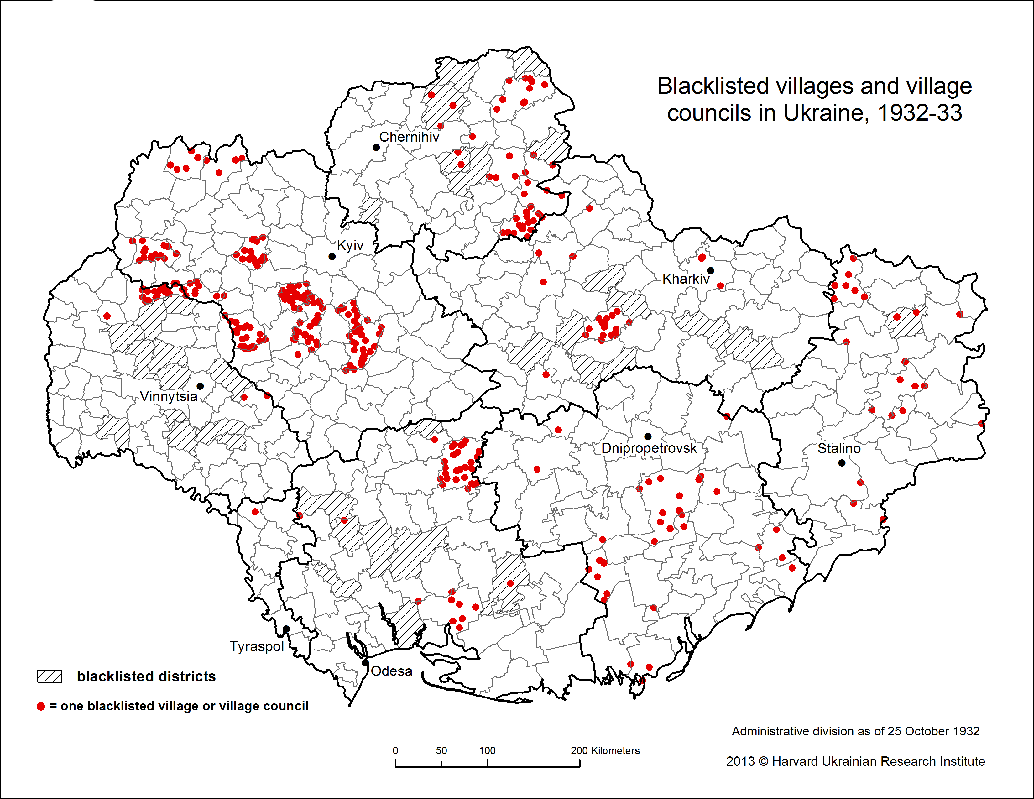 Blacklisted Villages and Village Councils in Ukraine, 1932-1933