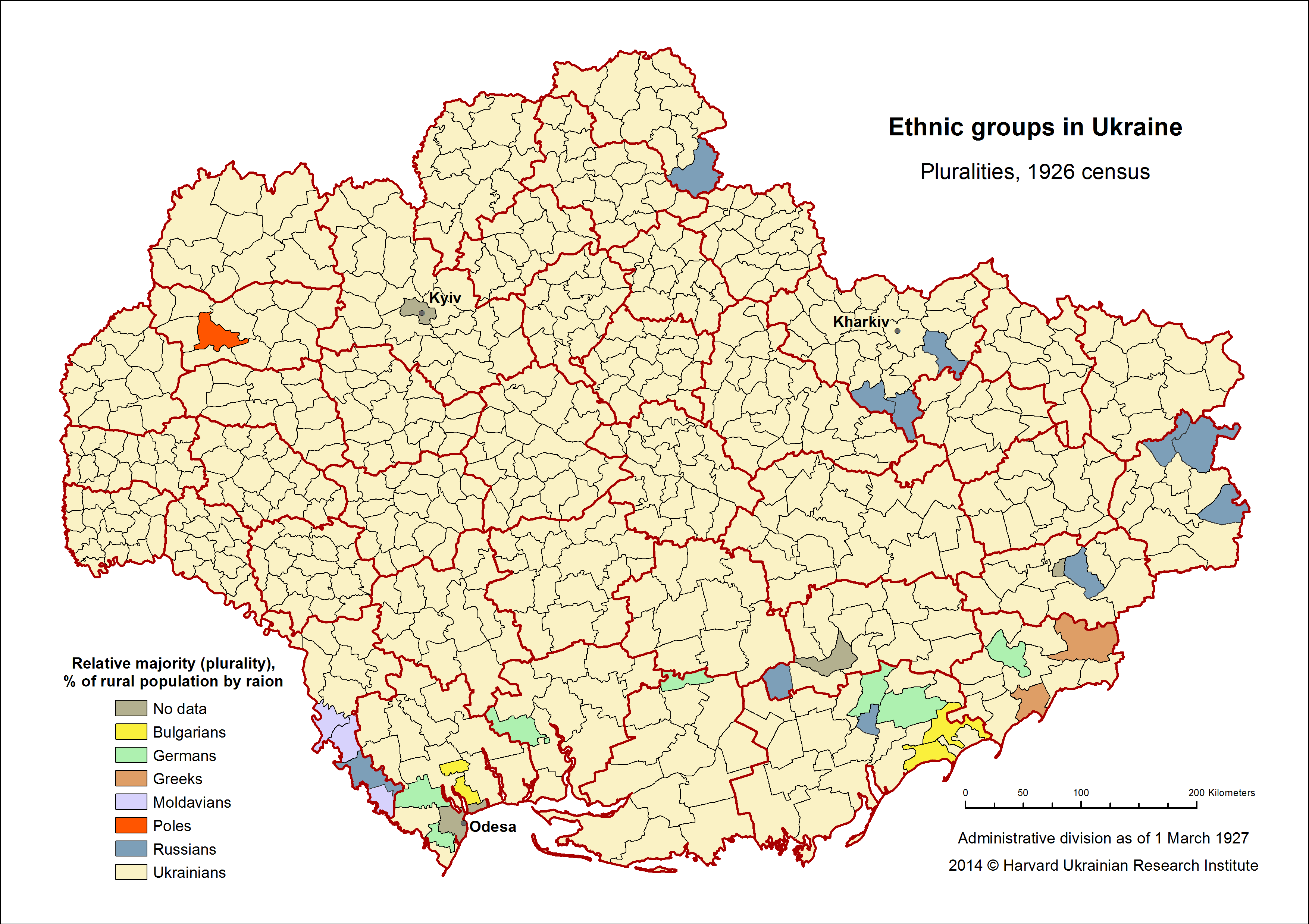 Map of plurality ethnicity in Ukraine, 1926 census