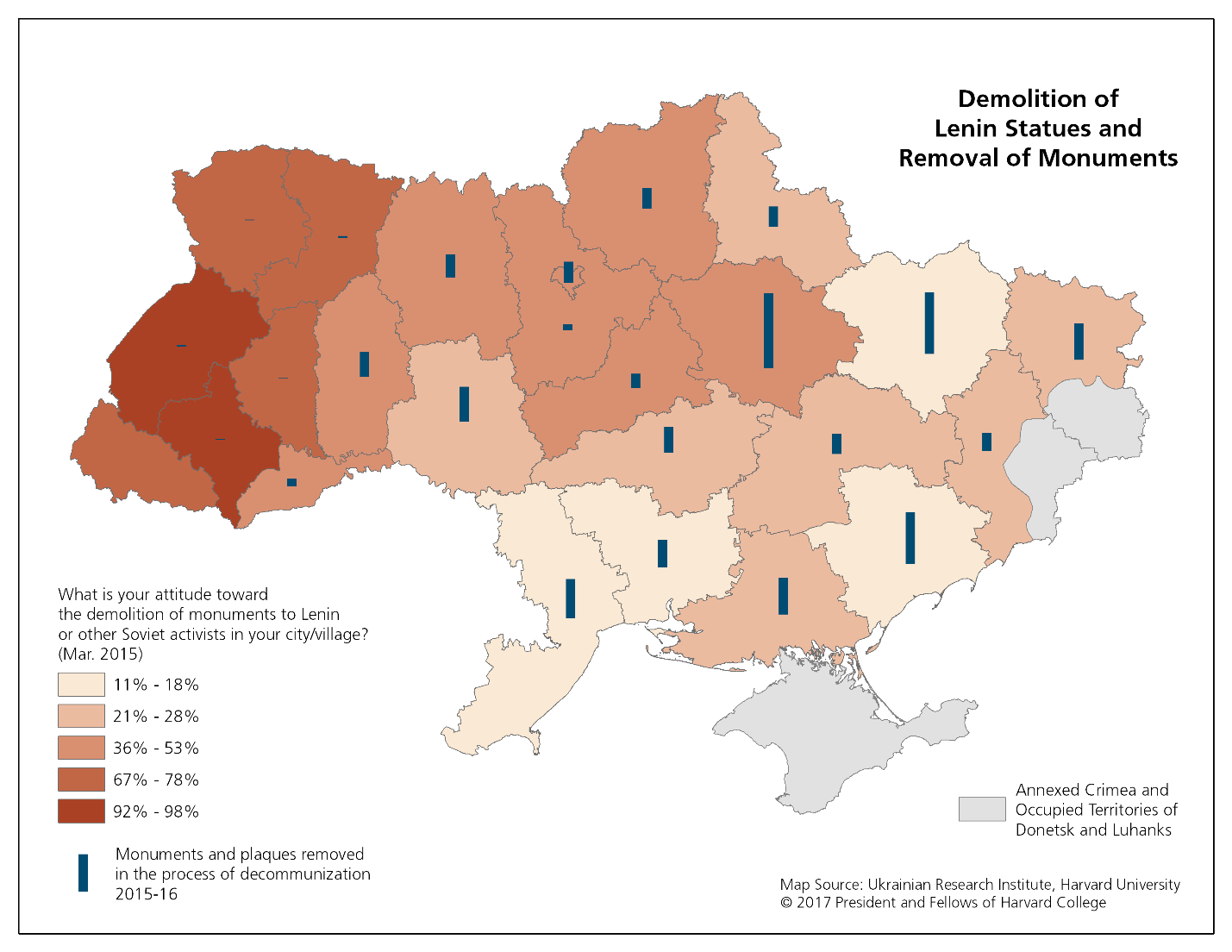 Map: Demolition of Lenin Statues and Removal of Monuments