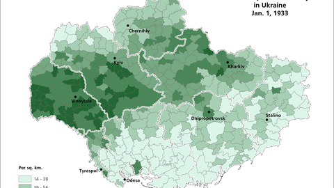 Map of Rural Population Density as of Jan. 1, 1933
