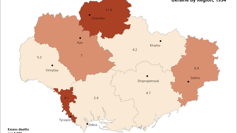 irect Famine Losses in Ukraine by Region in 1934, per 1000