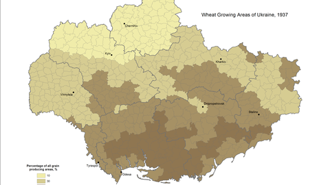 Map: Wheat Growing Areas of Ukraine, 1937