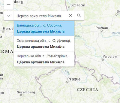 search function on map